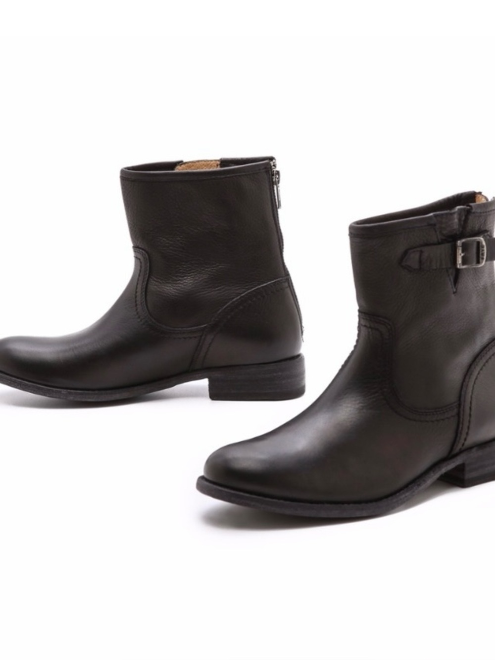 Frye Women’s Pippa Black Leather Short Boots S1-018